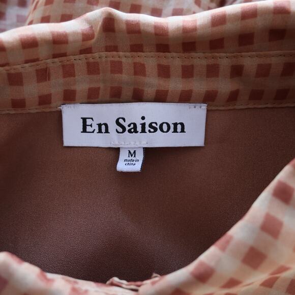 En Saison Gingham Organza Tiered Mini Dress Size M - Picture 10 of 14